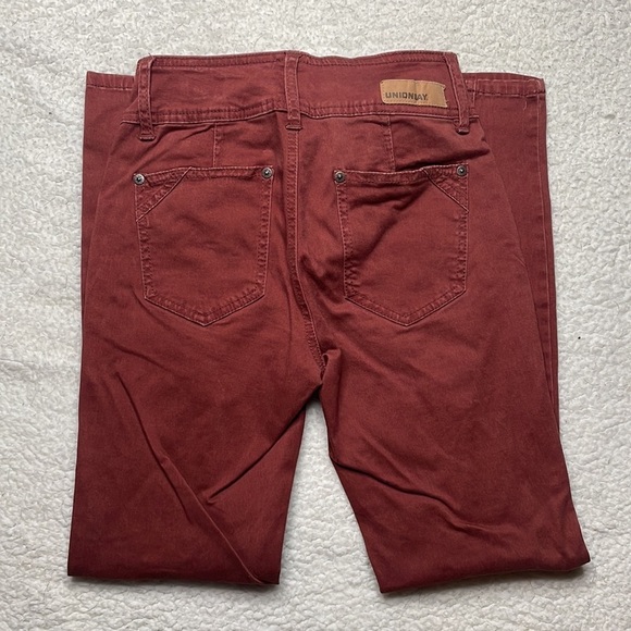 Union bay High Rise Pants Rust Stretchy Comfy Size 0 - Picture 6 of 9